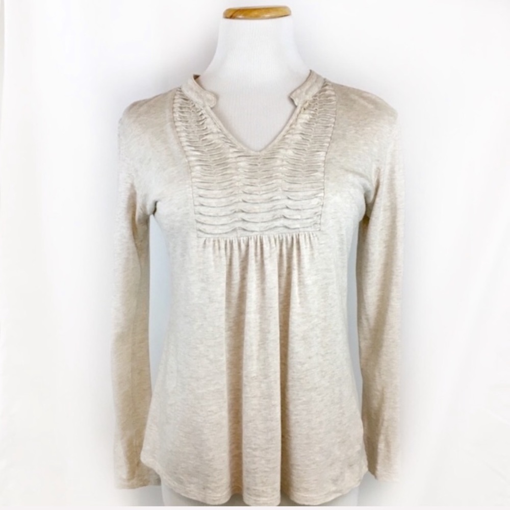 ✨5 FOR $25✨ Merona Cream Heathered Long Sleeve V-Neck Tee